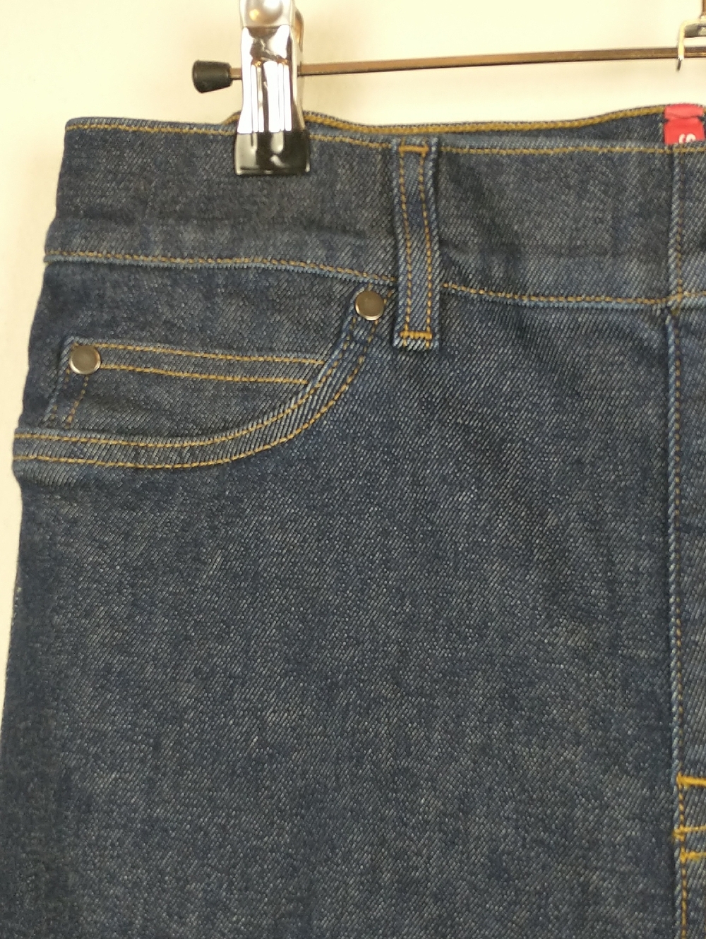 SPANX Wide Leg Jeans Large Raw Indigo Dark Wash - Picture 5 of 14